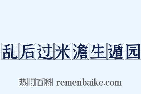 乱后过米澹生遁园是什么意思的图片